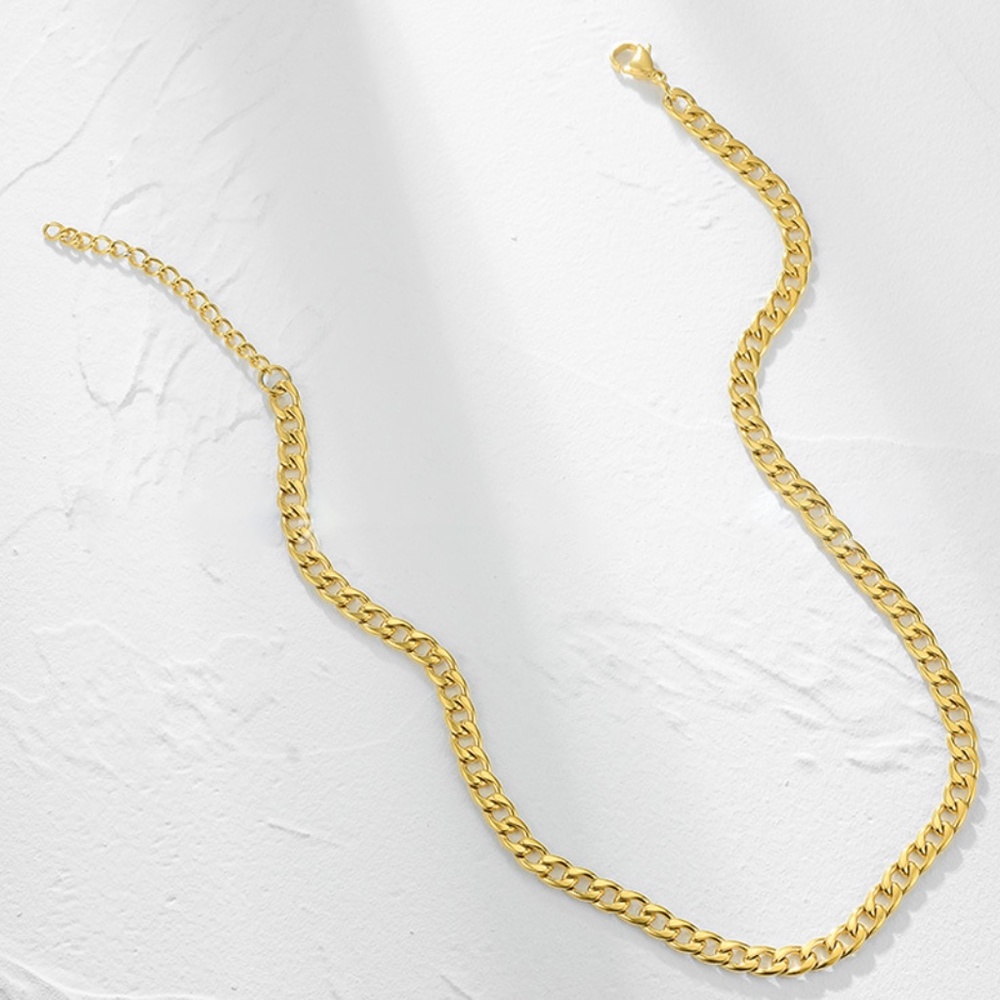 Unisex Cuban Gold Plated  Necklace